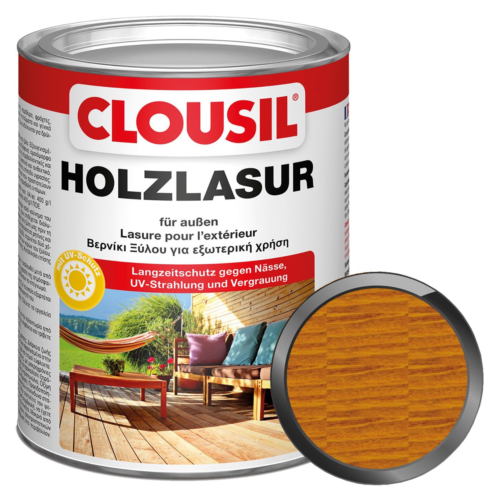 Aqua Clou Lasur Holzlasur für Aussen - 0.75 Ltr