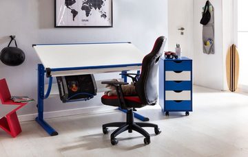 möbelando Gaming-Stuhl Racing Kinder-Schreibtischstuhl SPEEDY ab 8, Kinderzimmerstuhl Rot/Gr, 60 x 112 x 60 cm (B/H/L)