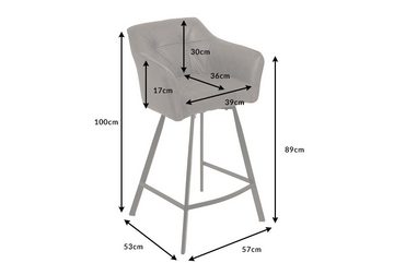 riess-ambiente Barhocker LOFT 100cm antik grau, mit Fußablage