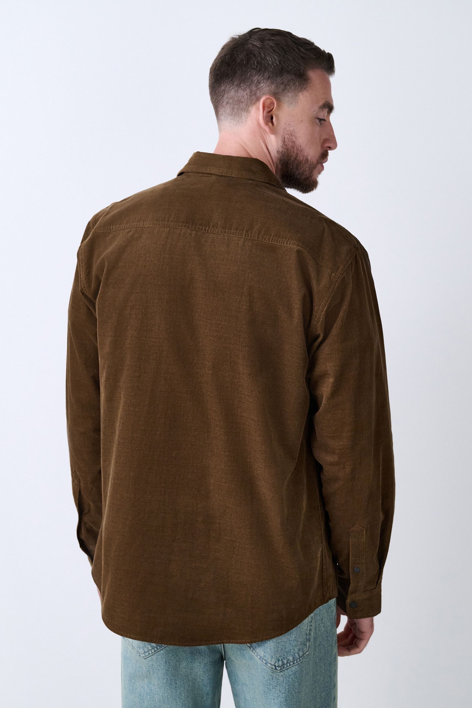 Next Langarmhemd Langärmeliges Cordhemd im Western-Stil (1-tlg) günstig online kaufen
