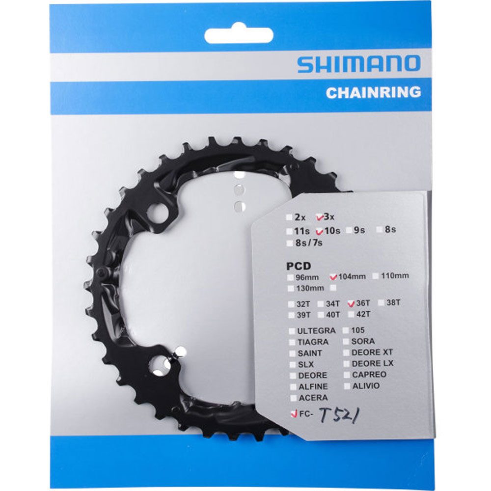 Fahrradkette SHIMANO Kettenblätter Trekking FC-T521 36 Zähne AL 104mm Aluminium sch