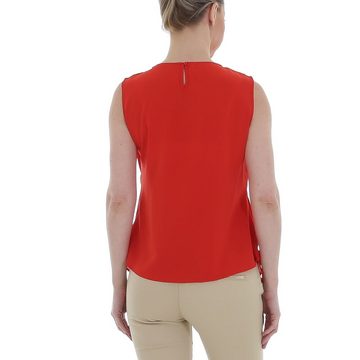 Ital-Design Klassische Bluse Damen Elegant Lagenlook Chiffon Bluse in Rot