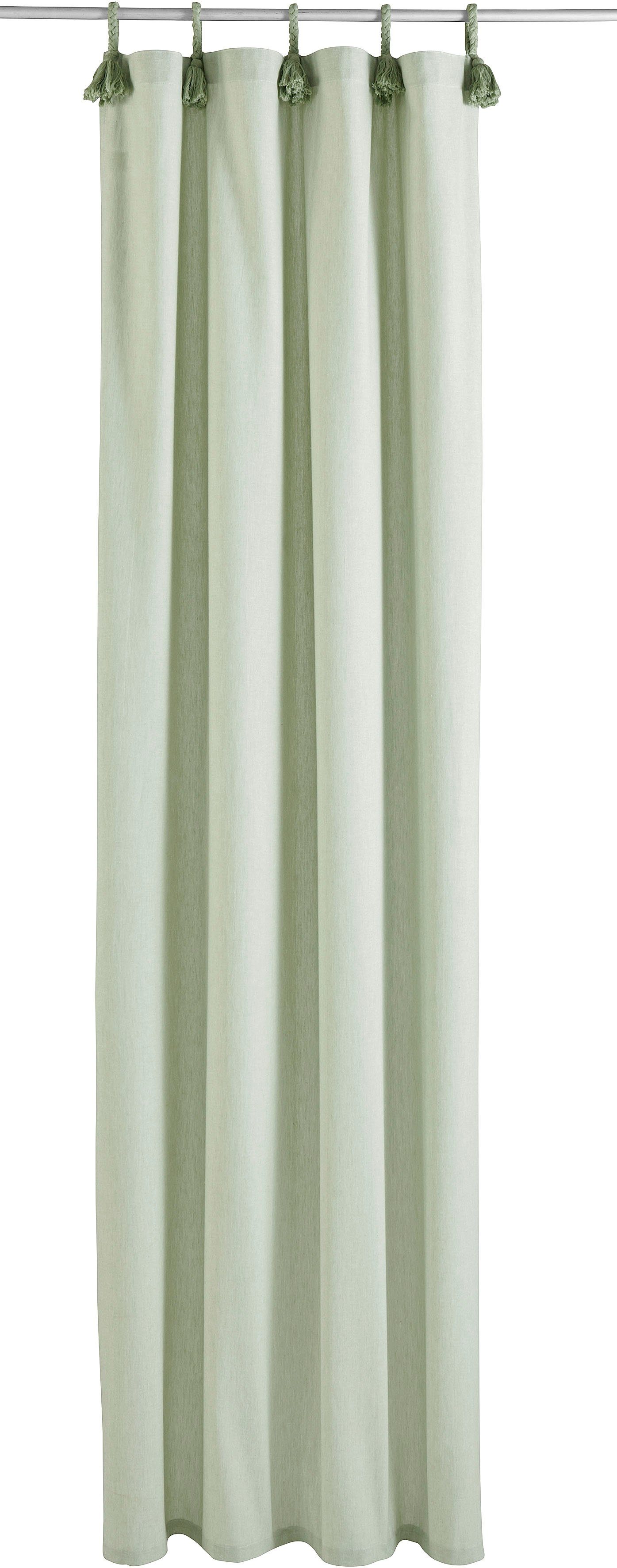 Vorhang Jada, LeGer Bio-Baumwolle, Home blickdicht, by verschiedene Lena Schlaufen Gercke, blickdicht, Größen (1 St), gewebt, grün
