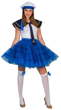 Funny Fashion Kostüm Glitzer Petticoat für Damen 45 cm - Blau