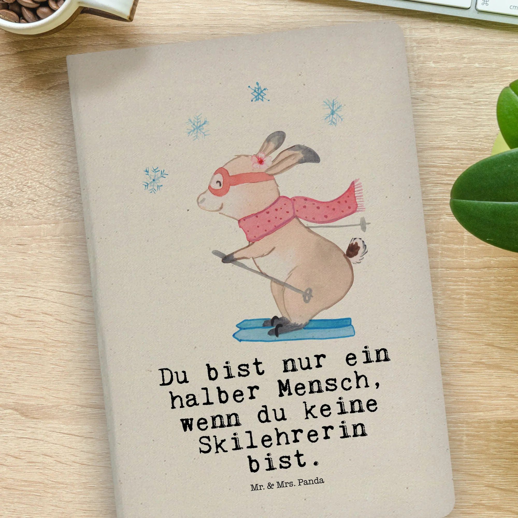 Thumbnail - Mr. & Mrs. Panda Notizbuch Skilehrerin Herz - Transparent - Geschenk, Dankeschön, Jubiläum, Tage Mr. & Mrs. Panda, Bezau...