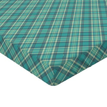 Spannbettlaken Soft Dekorativer Stoff Bettwäsche Rund-um Elastischer Gummizug, Abakuhaus, Brown Plaid Klassisch Plaid prüfen