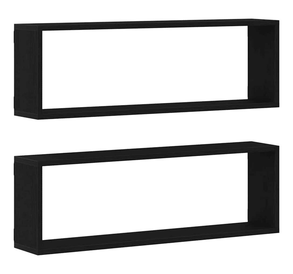 vidaXL Regal Wandregale 2 stk. Schwarz Eichen-Optik 80 x 15 x 26 cm, 2-tlg.