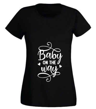 G-graphics T-Shirt Damen T-Shirt - Baby on the way mit trendigem Frontprint, Slim-fit, Aufdruck auf der Vorderseite, Spruch/Sprüche/Print/Motiv