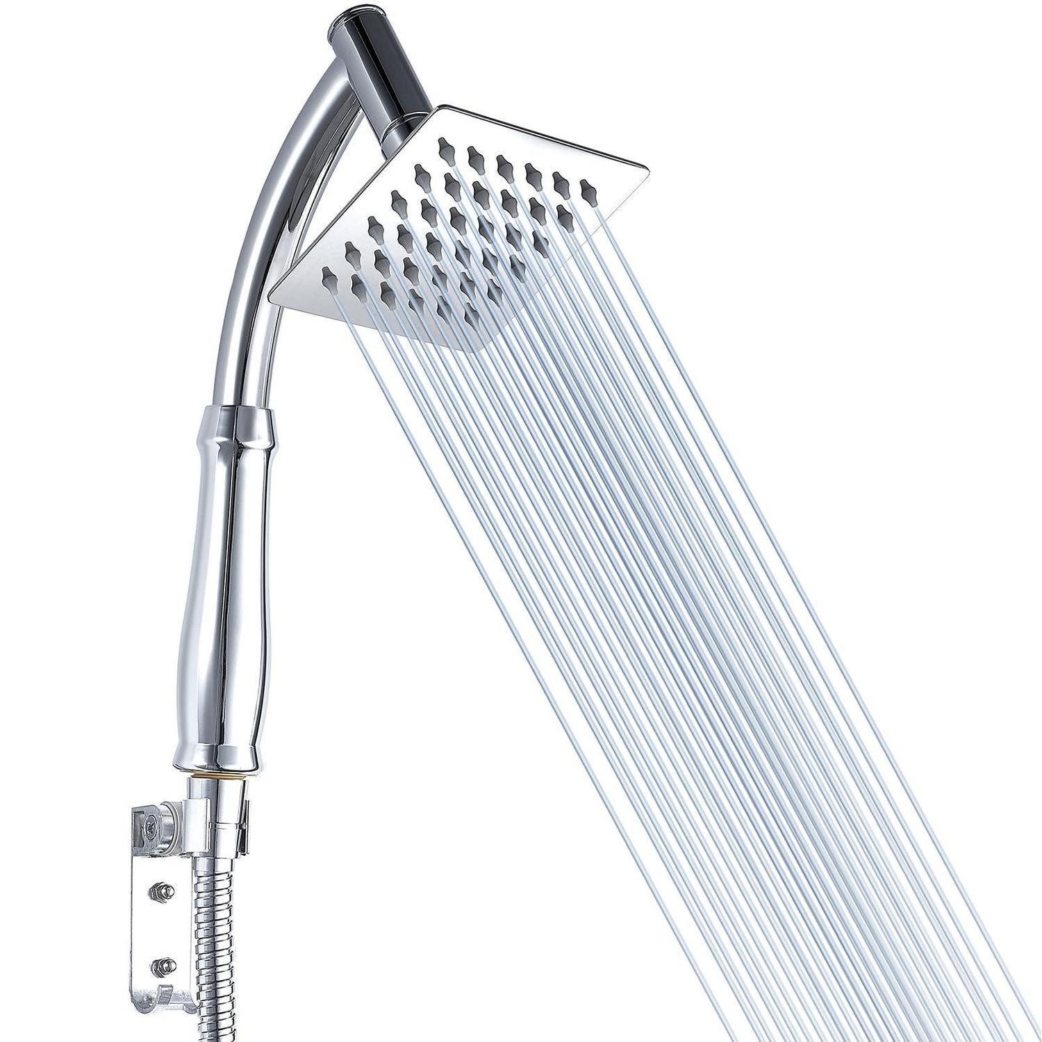 LuxusKollektion Regenduschkopf Regenduschkopf Handbrause Hochdruck Edelstahl Chrom 10cm Quadratisch