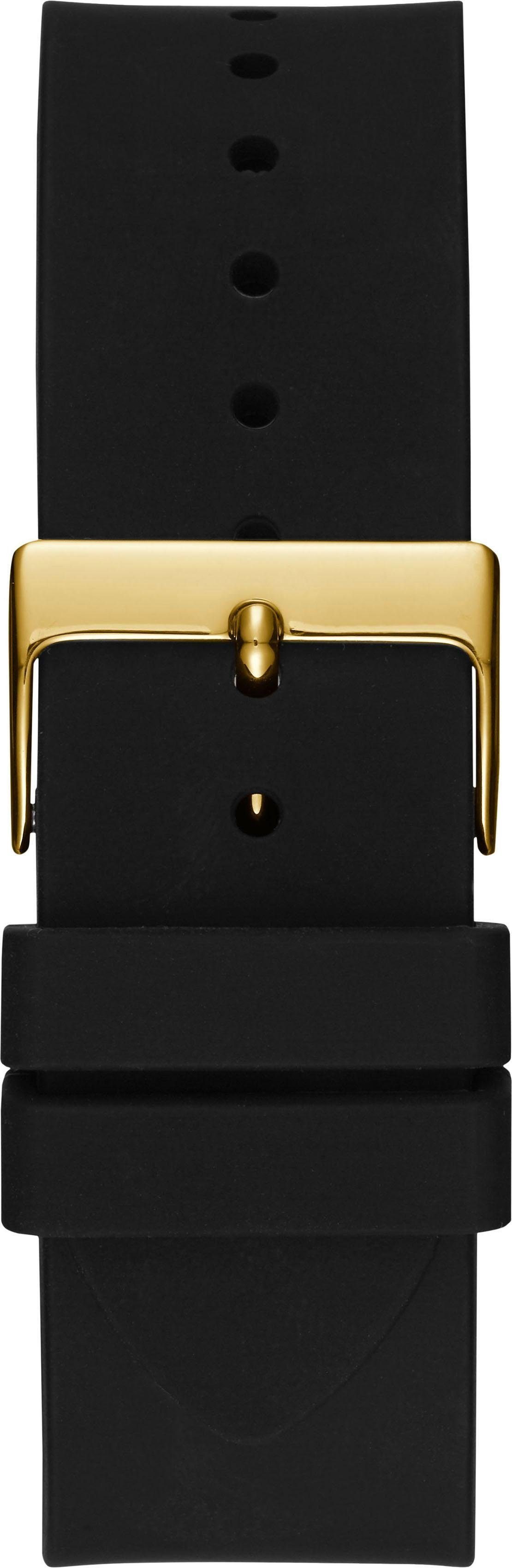 Guess Multifunktionsuhr FRONTIER W1132G1, Armbanduhr, Quarzuhr, Herrenuhr, analog, Silikonarmband