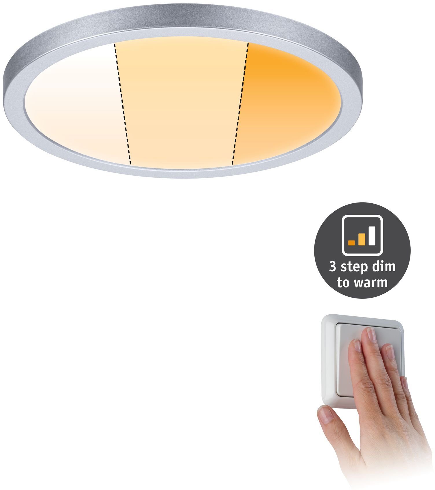 Memoryfunktion, fest LED integriert, LED-Modul, WarmDim-Stepschaltung Areo, Warmweiß, Paulmann LED Einbauleuchte