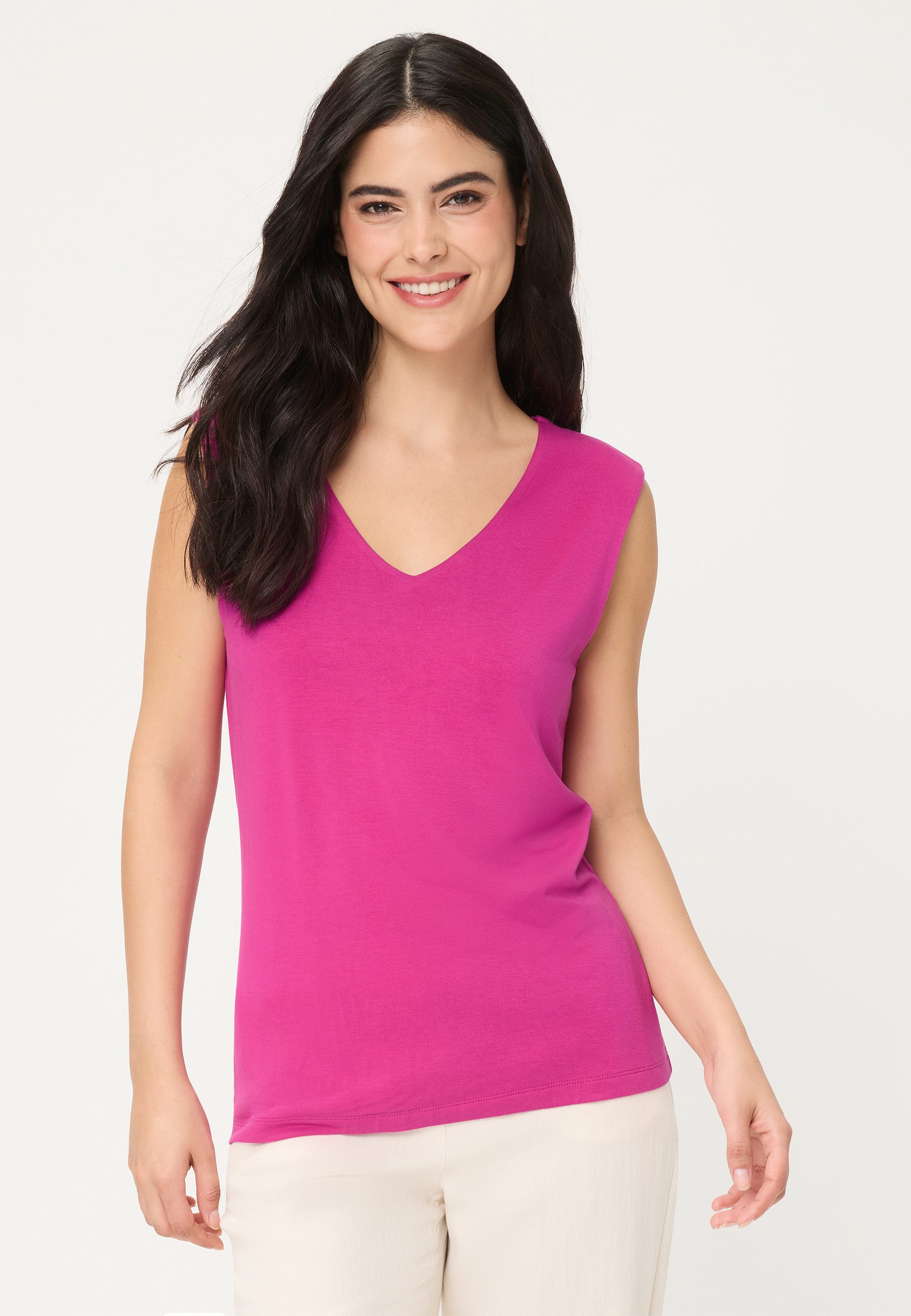 Olsen Tanktop ärmellos mit V-Ausschnitt