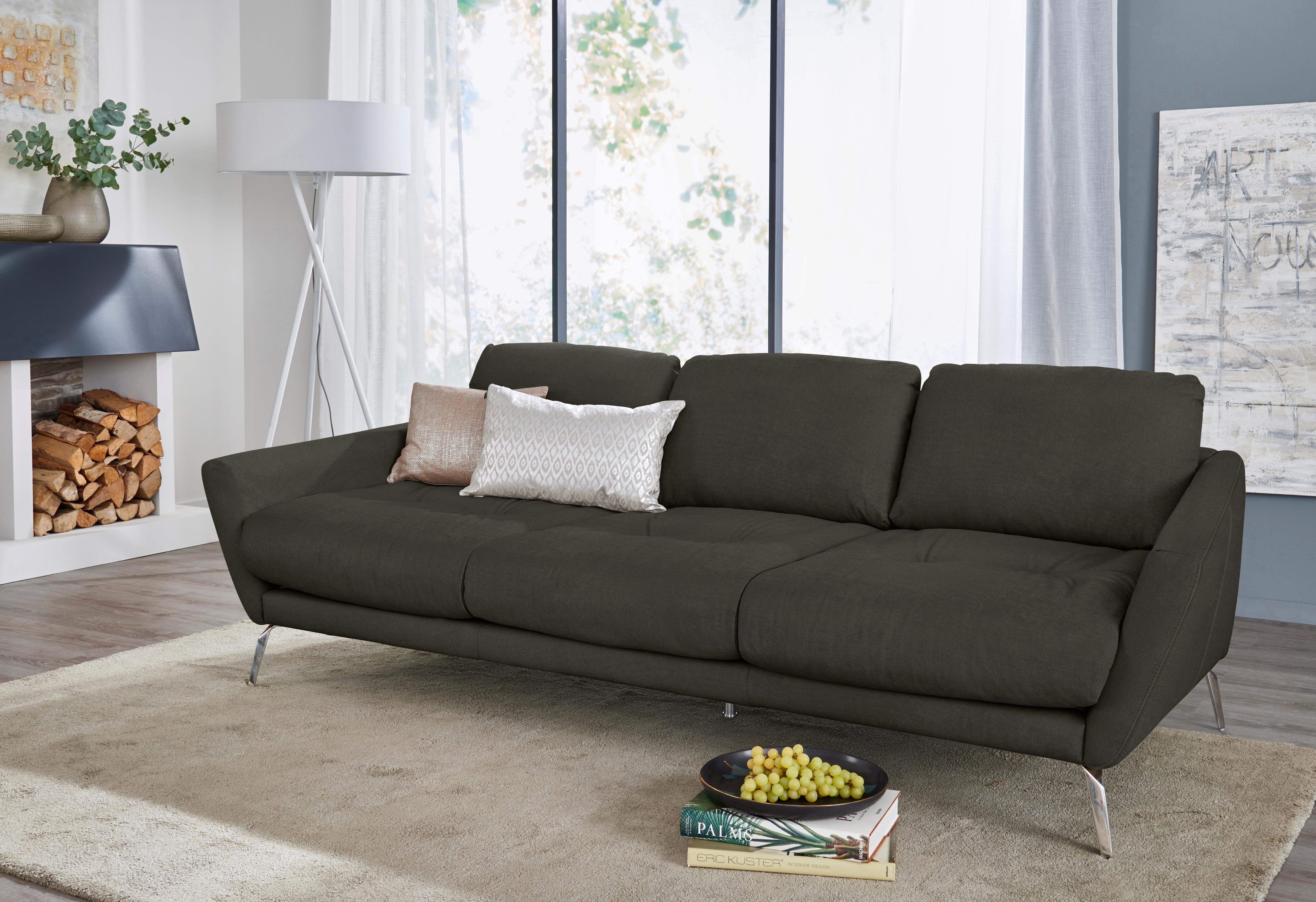 W.SCHILLIG Big-Sofa softy, mit dekorativer Heftung im Sitz, Füße Chrom glänzend | Big Sofas