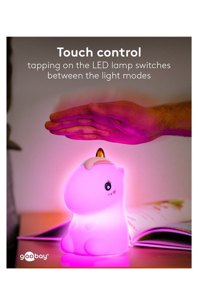 Farbwechsler, Nachtlicht Touch-Sensor EINHORN, mit LED Goobay Farbwechsel und