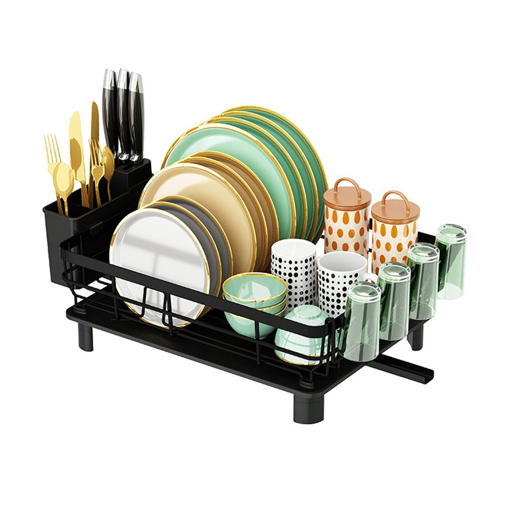 Geschirrständer Abtropfgestell Geschirr, Geschirr Abtropfständer mit Besteck Halterung