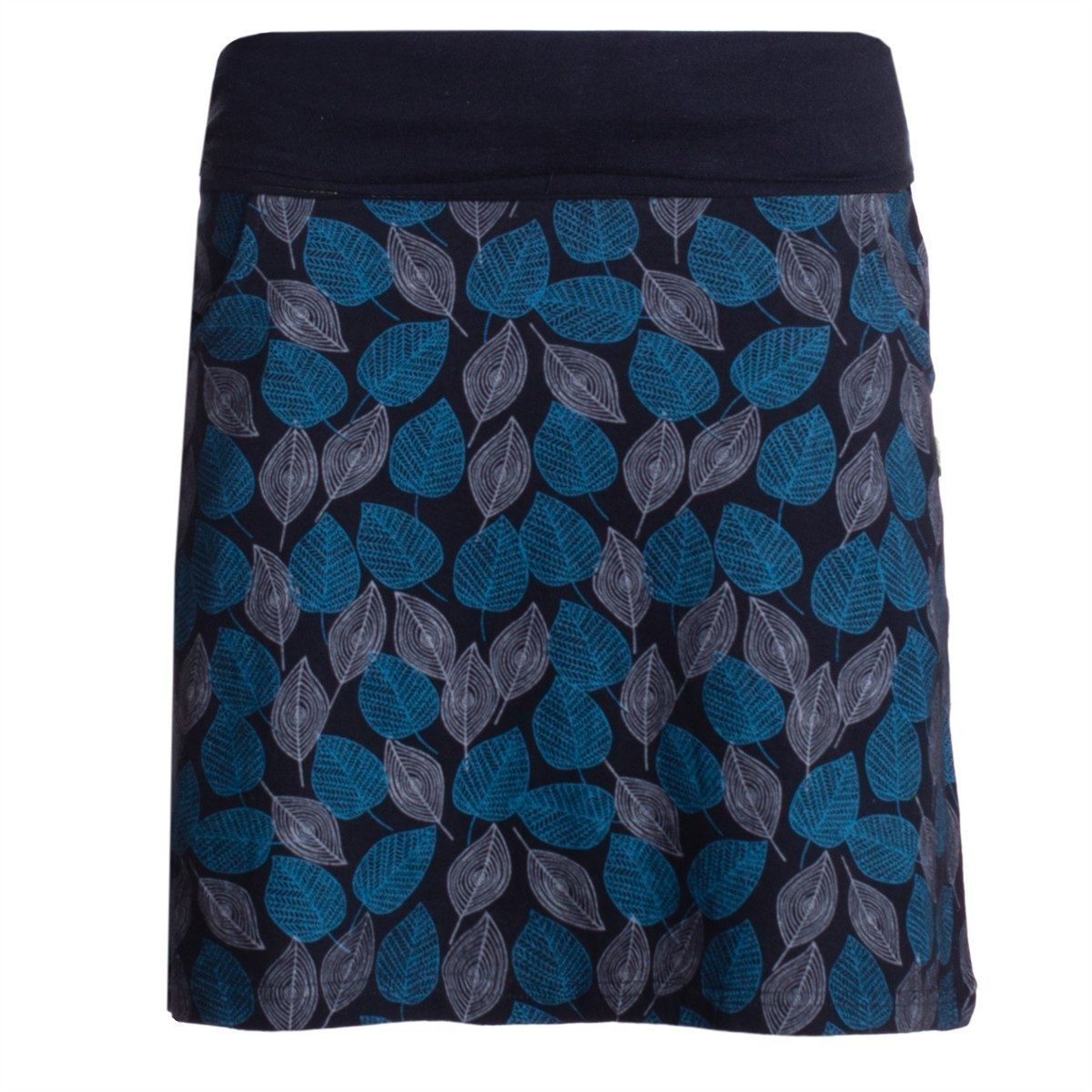 Vishes Jerseyrock knielang Baumwolle Blumen-Muster breiter Bund mit Kordel- günstig online kaufen