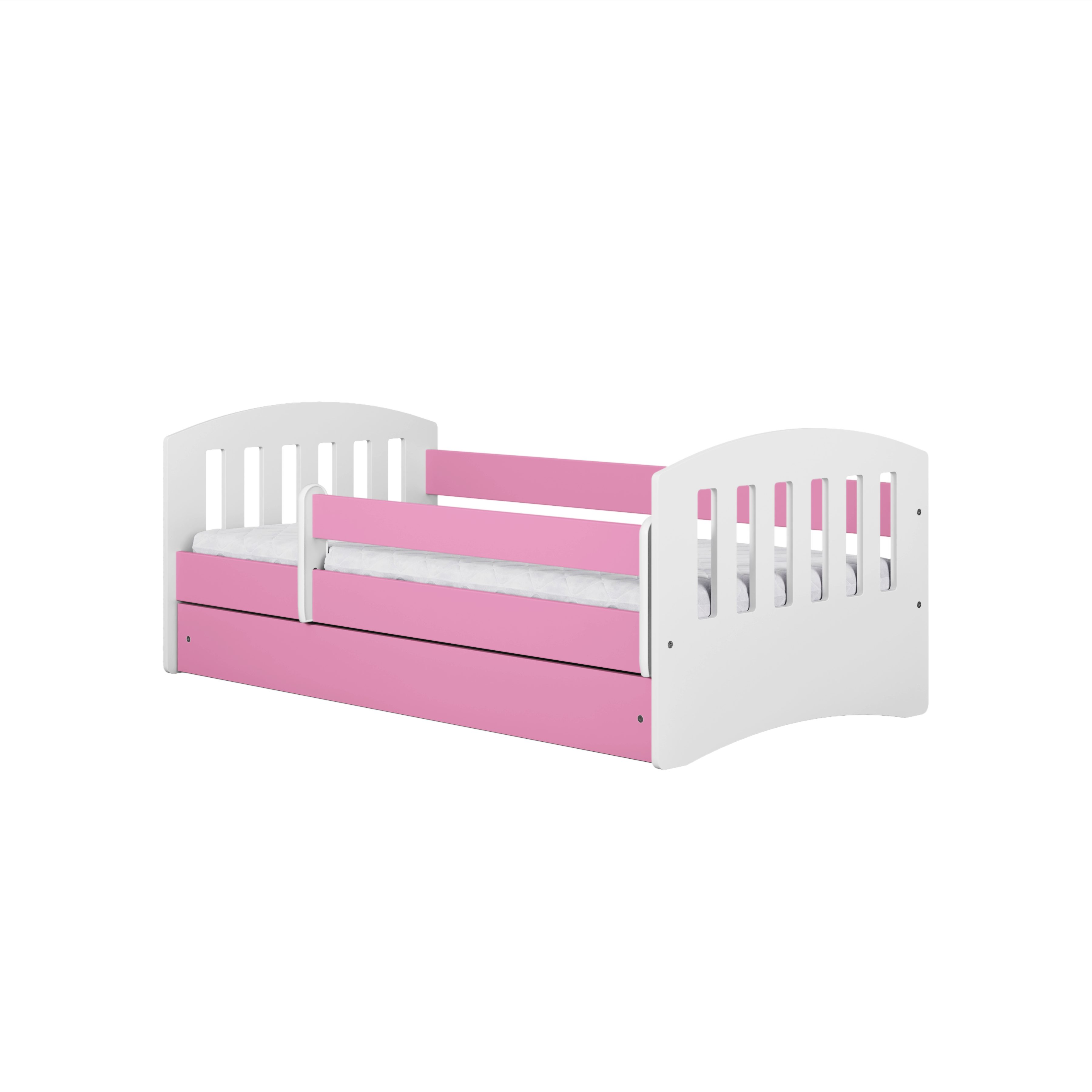 Kids Collective Kinderbett Mädchen 80x160 Matratze, Schublade, Bett in pink, Rausfallschutz, Lattenrost mit 160x80 Jugendbett & 180x80 cm, Jungen