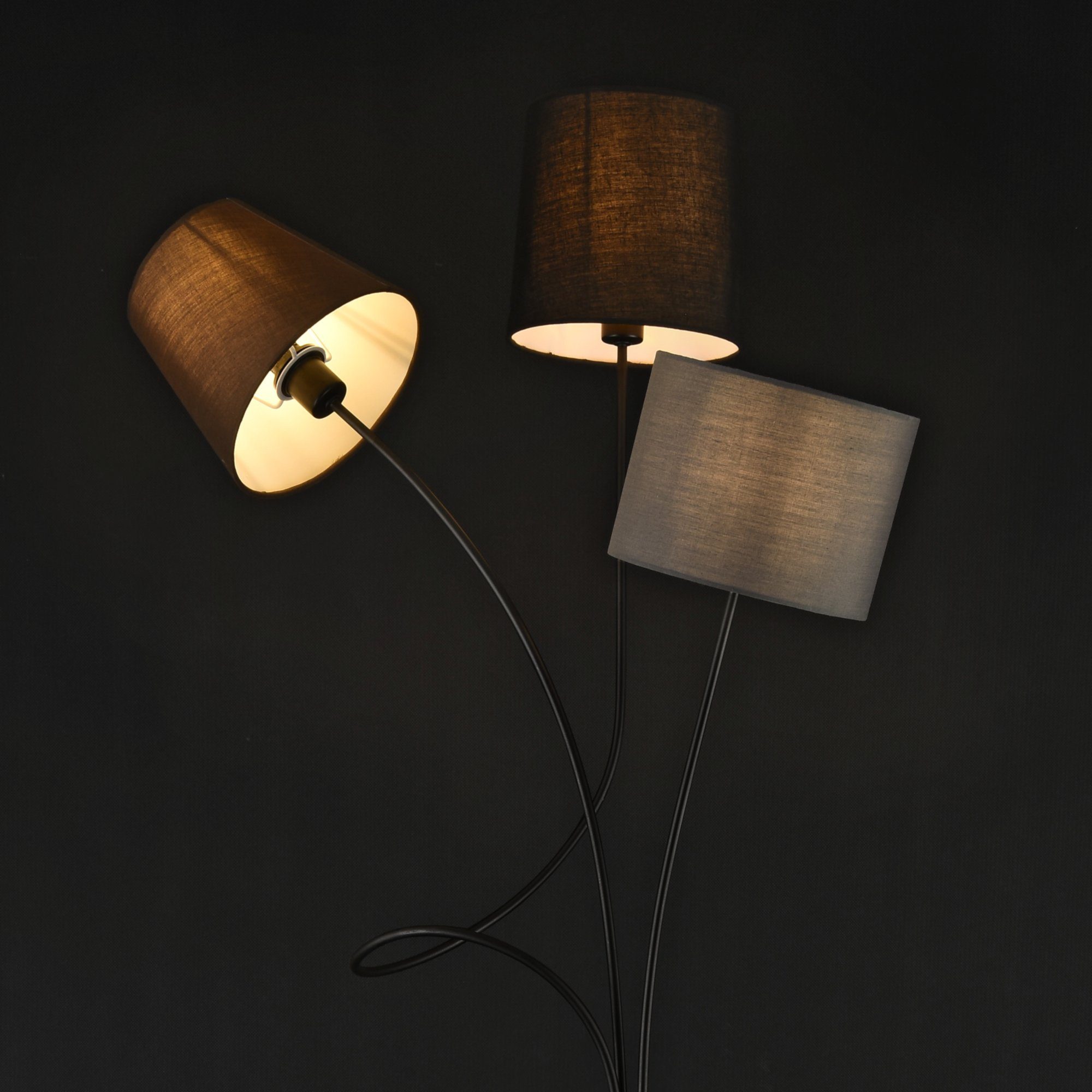 lux.pro Stehlampe, ohne Leuchtmittel, »Twist« Stehlampe 3-flammig Schwarz/Braun/Grau