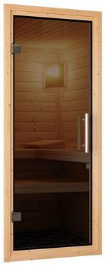 Karibu Sauna Marit, BxTxH: 231 x 196 x 198 cm, 68 mm, (Set) 9-kW-Bio-Ofen mit externer Steuerung