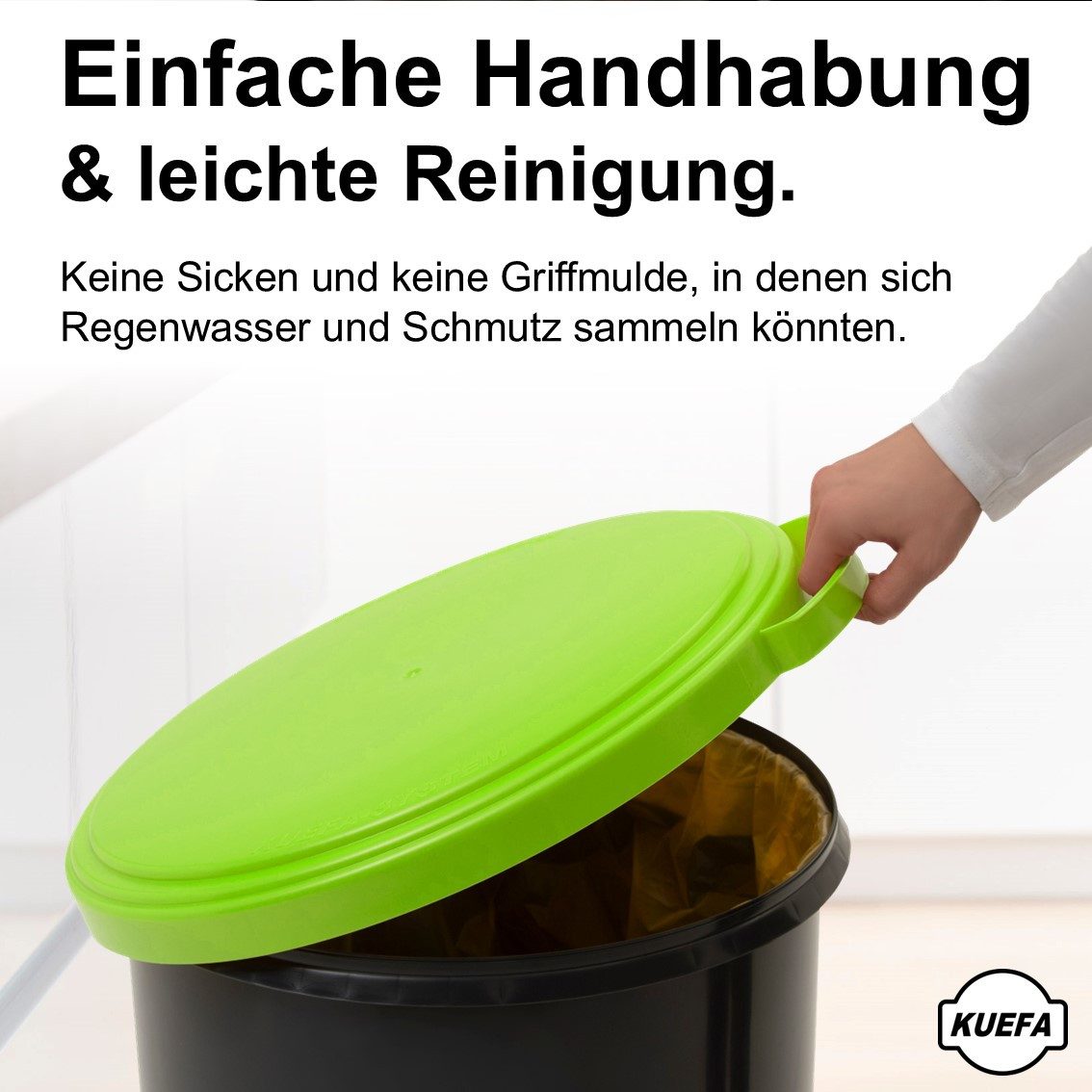 KUEFA Müllsackständer VLC 60L Mülleimer Gelber Sack, inkl. Klemm-Ring, Geruchsdicht