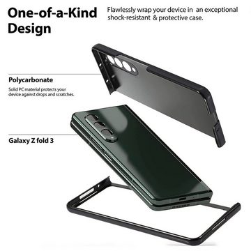 Wigento Handyhülle Für Samsung Galaxy Z Fold4 5G Design Cover Handy Tasche Hülle Etuis Muster Schwarz