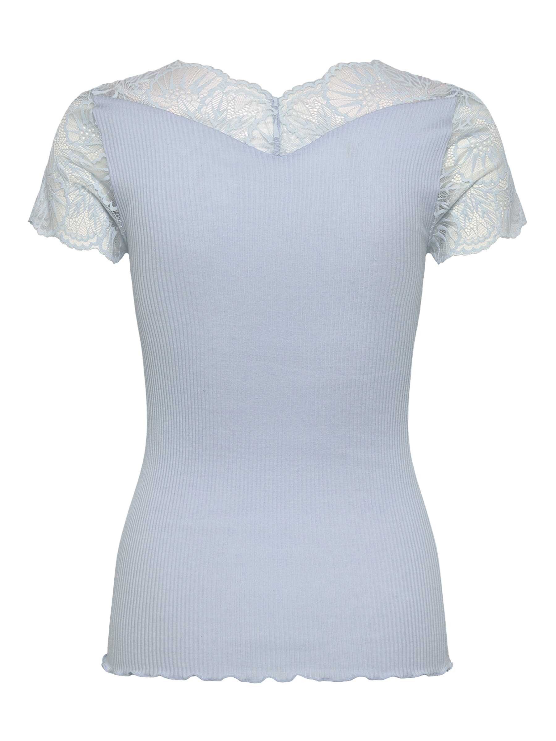 rosemunde Spitzenshirt Beatha Lace Capsleeve T-Shirt mit Seide wunderschöne elastisch weiche Vintage-Spitze an Ausschnitt und Ärmeln