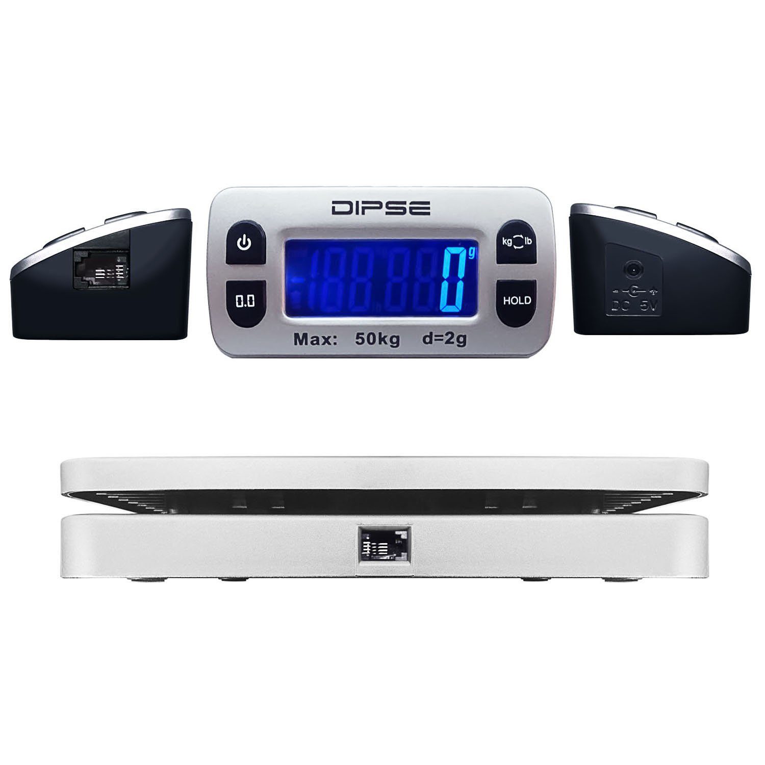 Dipse Feinwaage Paketwaage Parcel Mini 50 Edelstahl, externes Display 50kg 2g – Bild 2 von 5