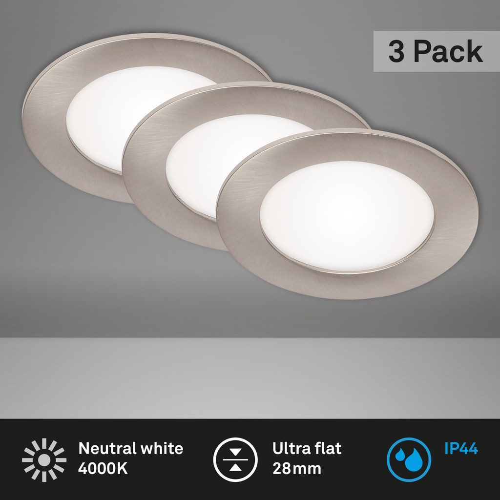 Briloner Leuchten LED Einbaustrahler 7115-432, LED fest integriert, 2700K - Extra-Warmweiß, matt-nickel, LED, Einbaustrahler, Einbauspot