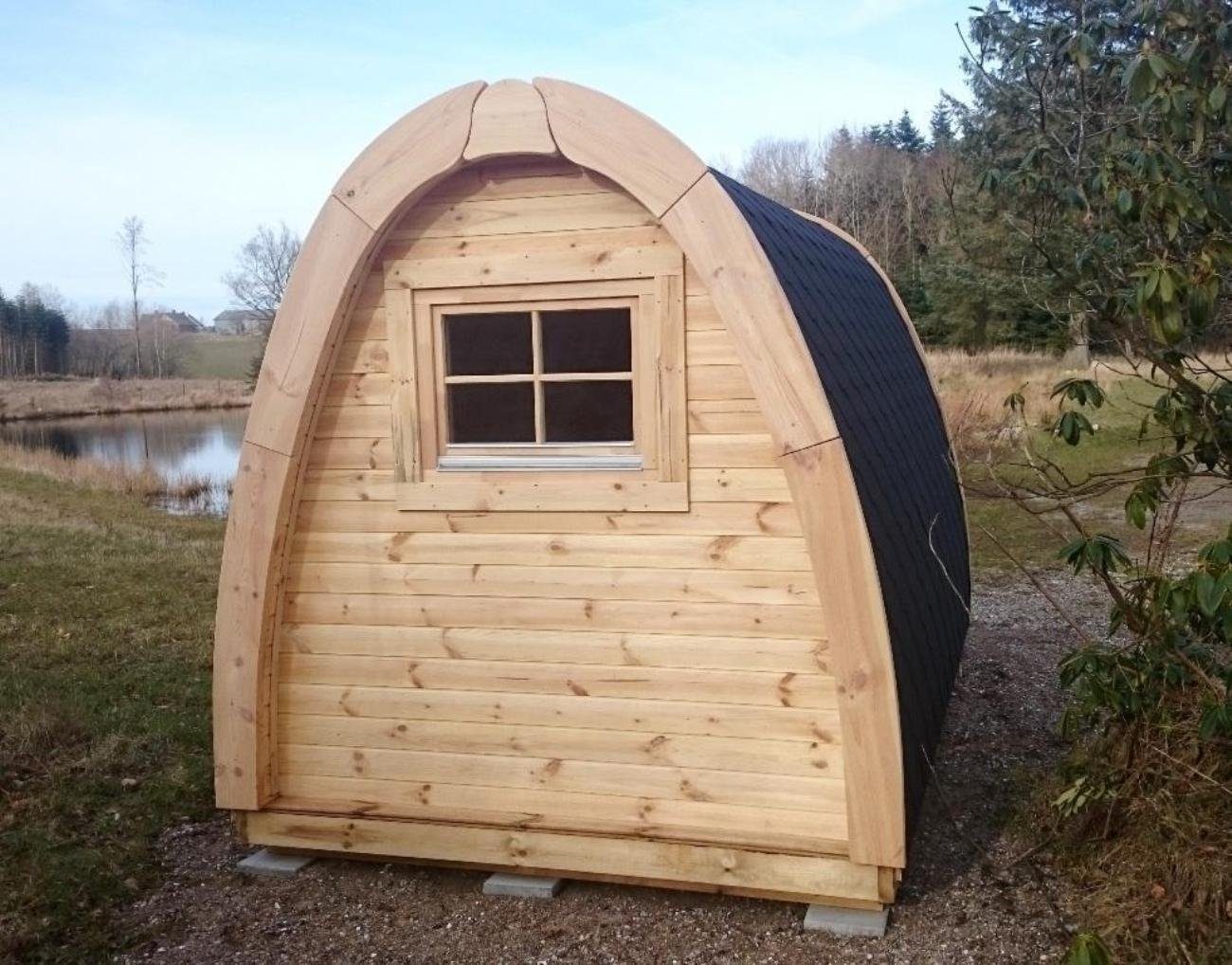 JVmoebel Gartenhaus Camping Laube aus Holz mit Runddach für Garten und Freizeit, BxT: 2.37x3.50 cm, (1x Sauna), Made in Europa