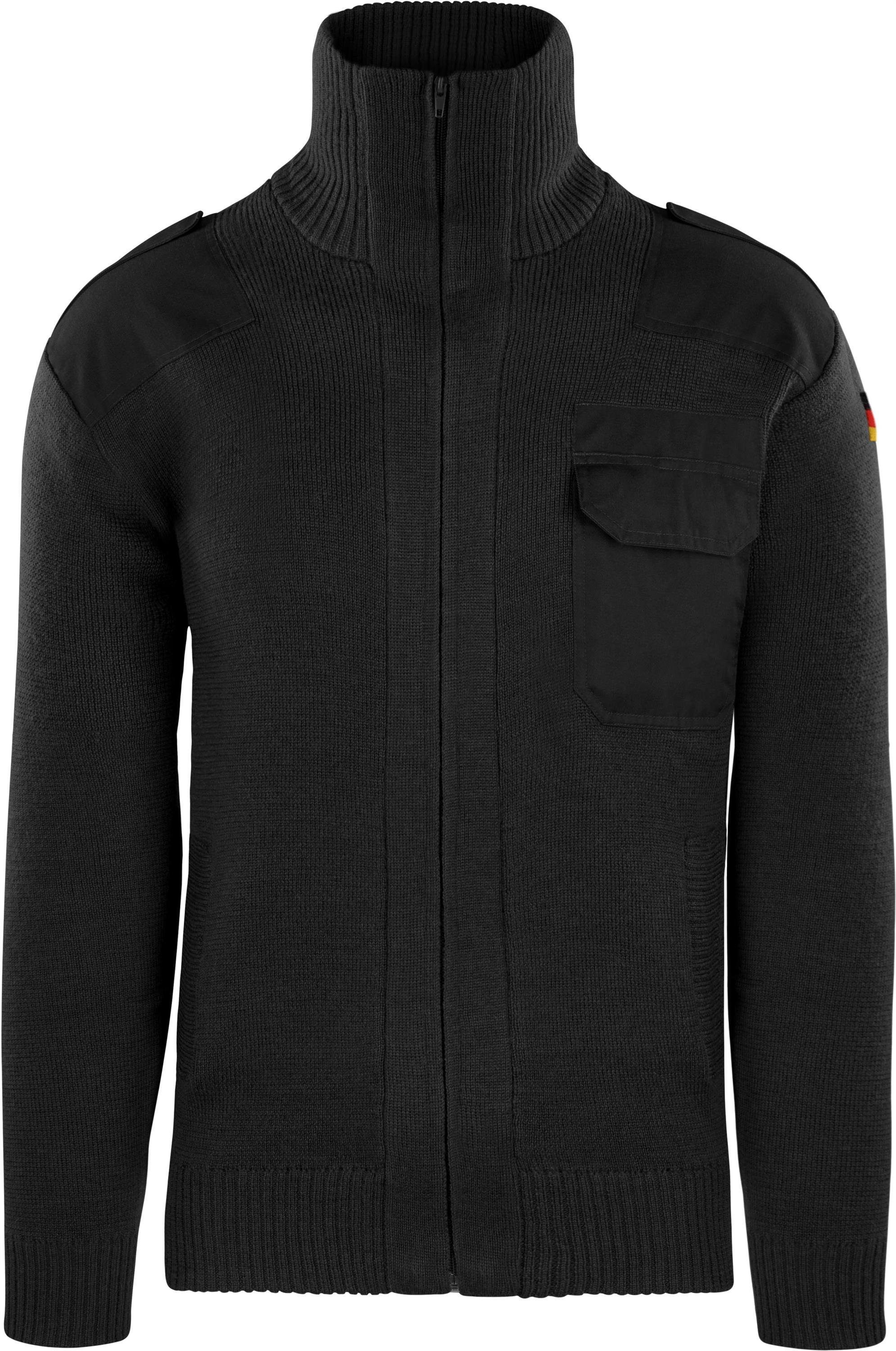 BW-Cardigan Bundeswehr Schwarz Winterjacke Herren-Strickjacke Strickjacke Schurwolljacke Jacke Istrup normani