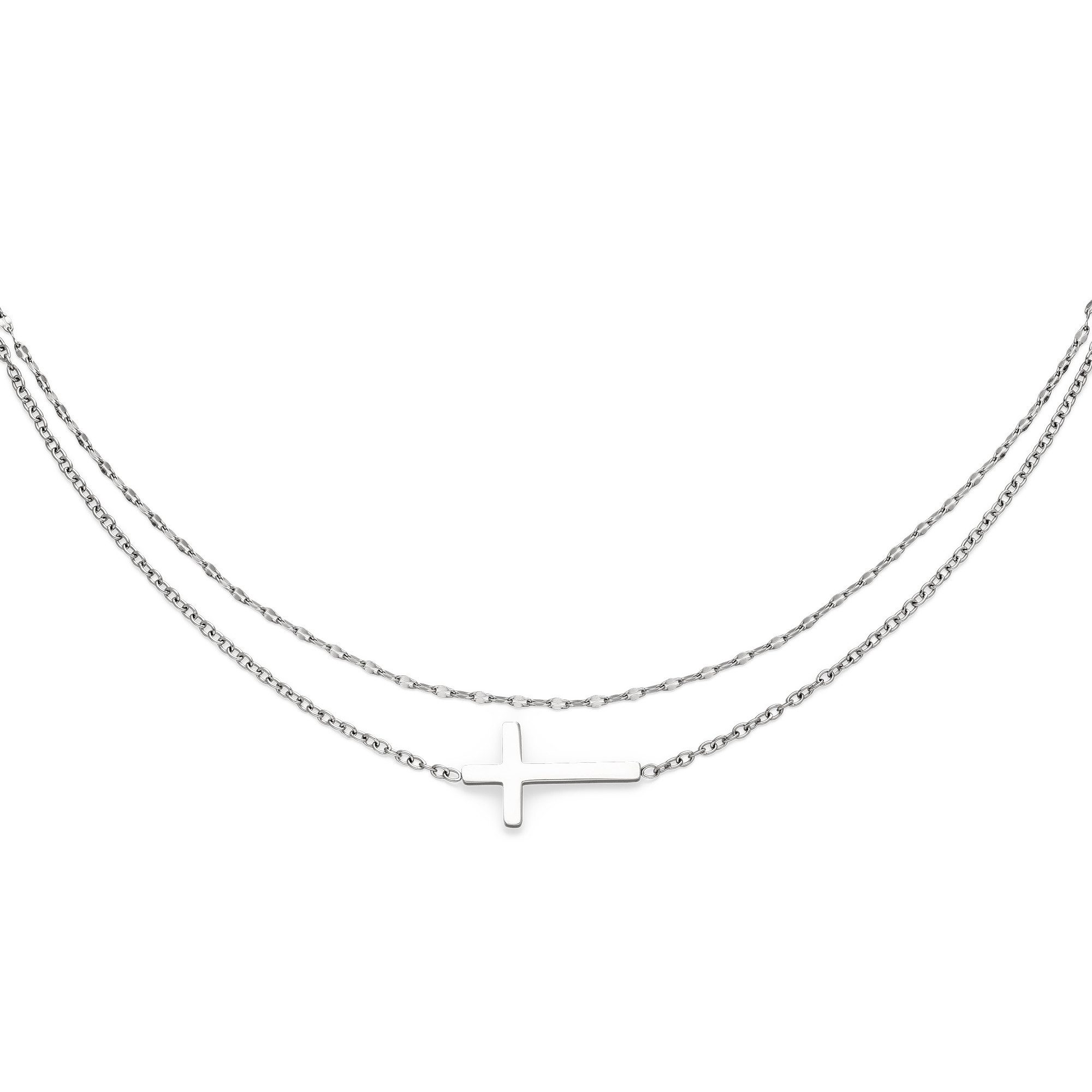 s.Oliver Armband Modern Cross, Kreuz-Optik