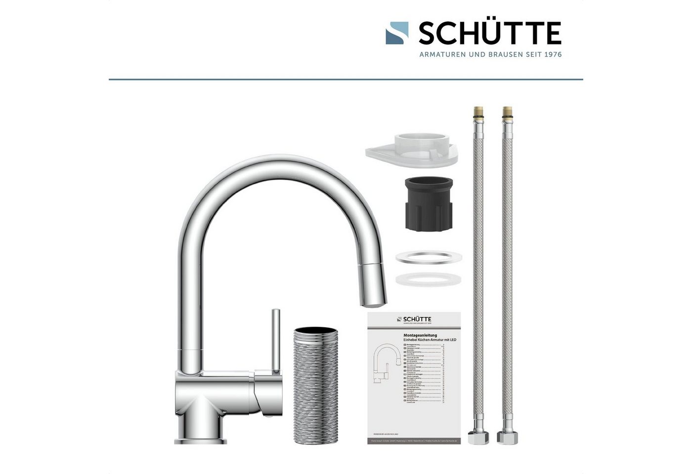 Thumbnail - Schütte Spültischarmatur Stella temperaturgesteuerter LED Wasserhahn, 360° schwenkbar