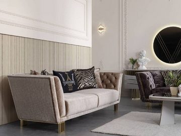 JVmoebel Wohnzimmer-Set Modernes Set Luxus Sofagarnitur 3+2 Sitzer Stilvolle Polster Sitzmöbel, (3-St., 1x Sofa 3 Sitzer + 1x Sofa 2 Sitzer + 1x Sessel), Made in Europa