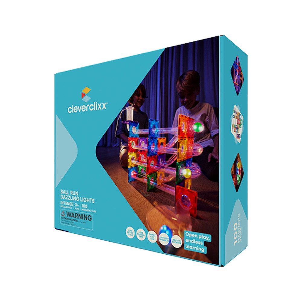 Cleverclixx Spielcenter Ball Run Dazzling Lights Pack Intense / Kugelbahn - 100 Teile