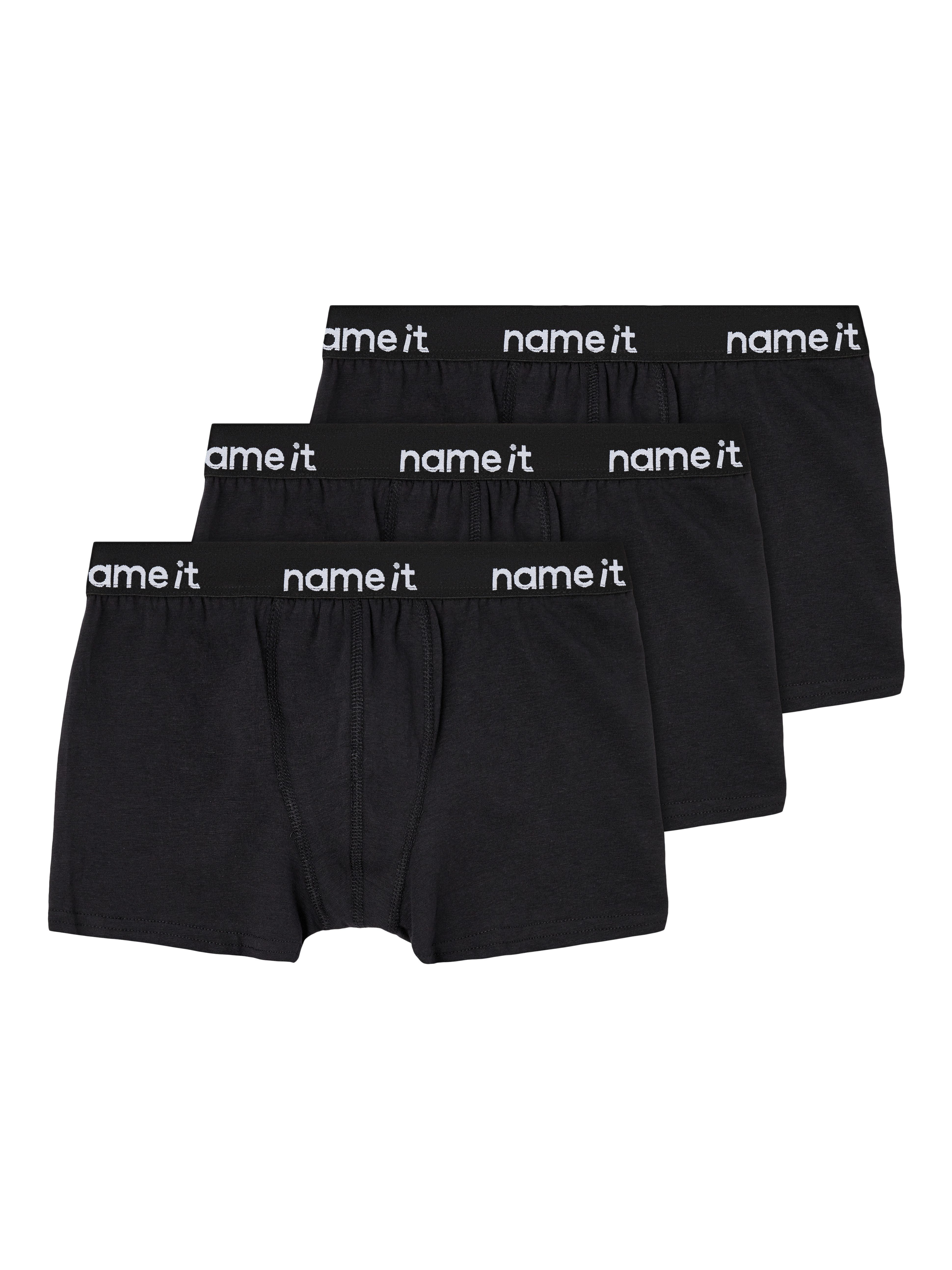 Name It Trunk NKMBOXER 3P (Packung, 3-St) eng, Jersey, Logoschriftzug, angesetztes Bündchen