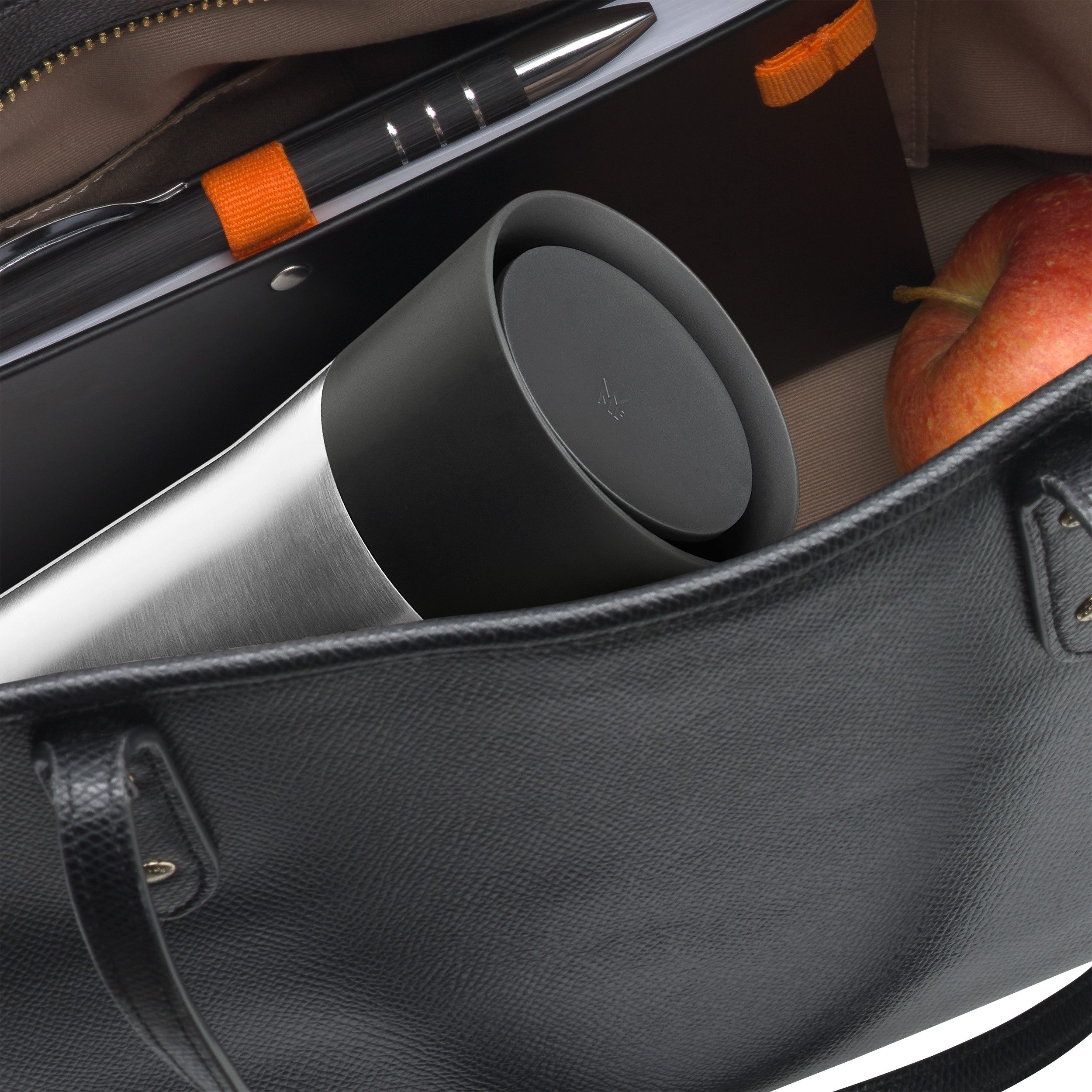 WMF Thermobecher Impulse, Cromargan® Edelstahl Rostfrei 18/10, Kunststoff, Silikon, doppelwandiger Edelstahl, 8h warm und 12h kalt, 360°-Trinköffnung