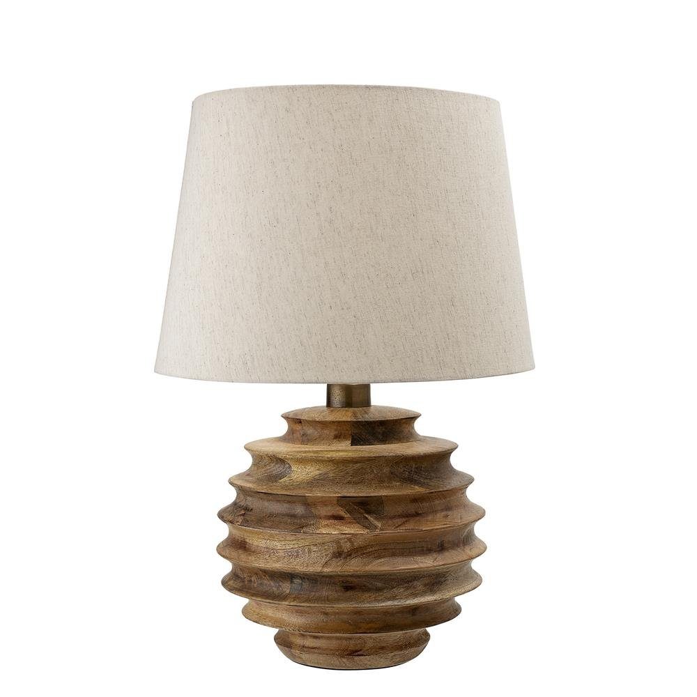 Bloomingville Tischleuchte Svale, Tischlampe Natur Mangoholz 38,5 cm Dekolampe dänisches Design