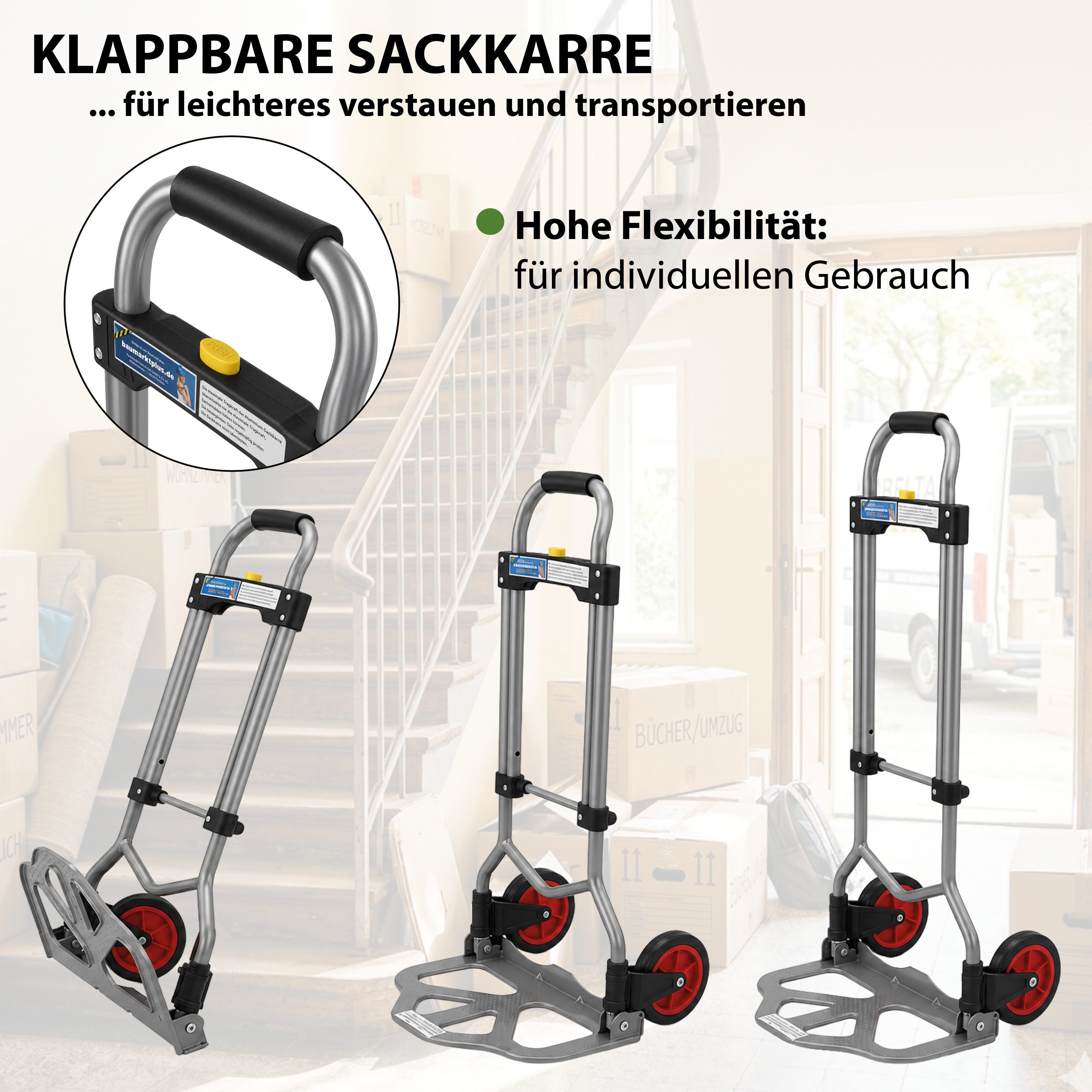 TRUTZHOLM Sackkarre klappbar höhenverstellbar Umzugshelfer Handkarre Klappkarre