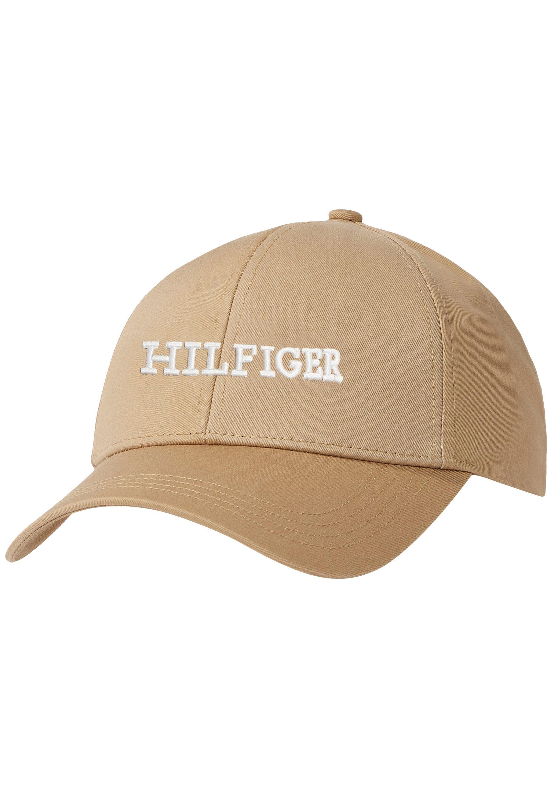HILFIGER CAP Baseball vorn Khaki Classic Monogramm Cap Hilfiger Hilfiger gesticktem mit Tommy