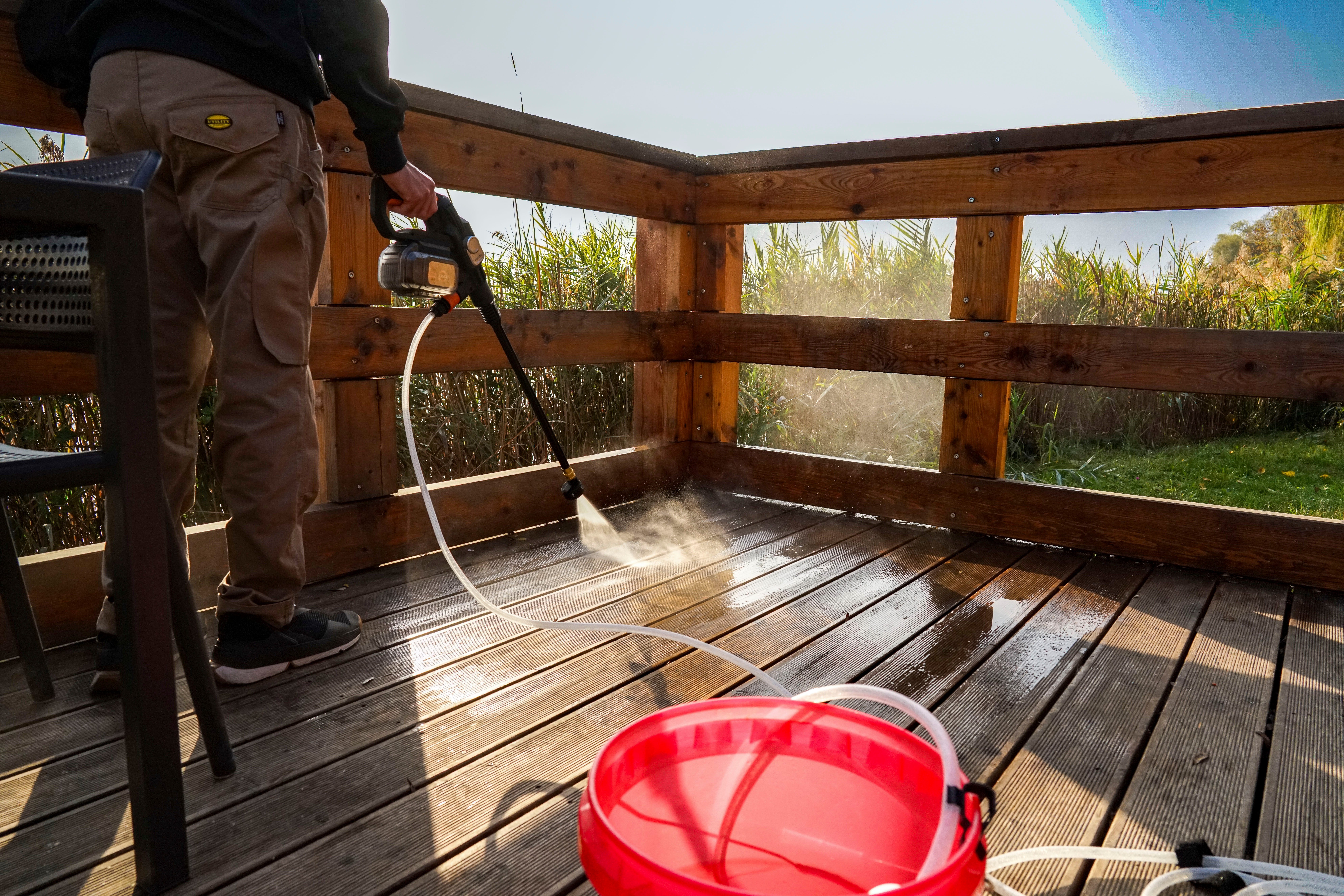 Worx Akku-Hochdruckreiniger WG633E.9 Hydroshot, Druck max: 56 bar, Fördermenge max: 210 l/h, bürstenloser Motor, 5-in-1 Druckdüse, ohne Akku und Ladegerät