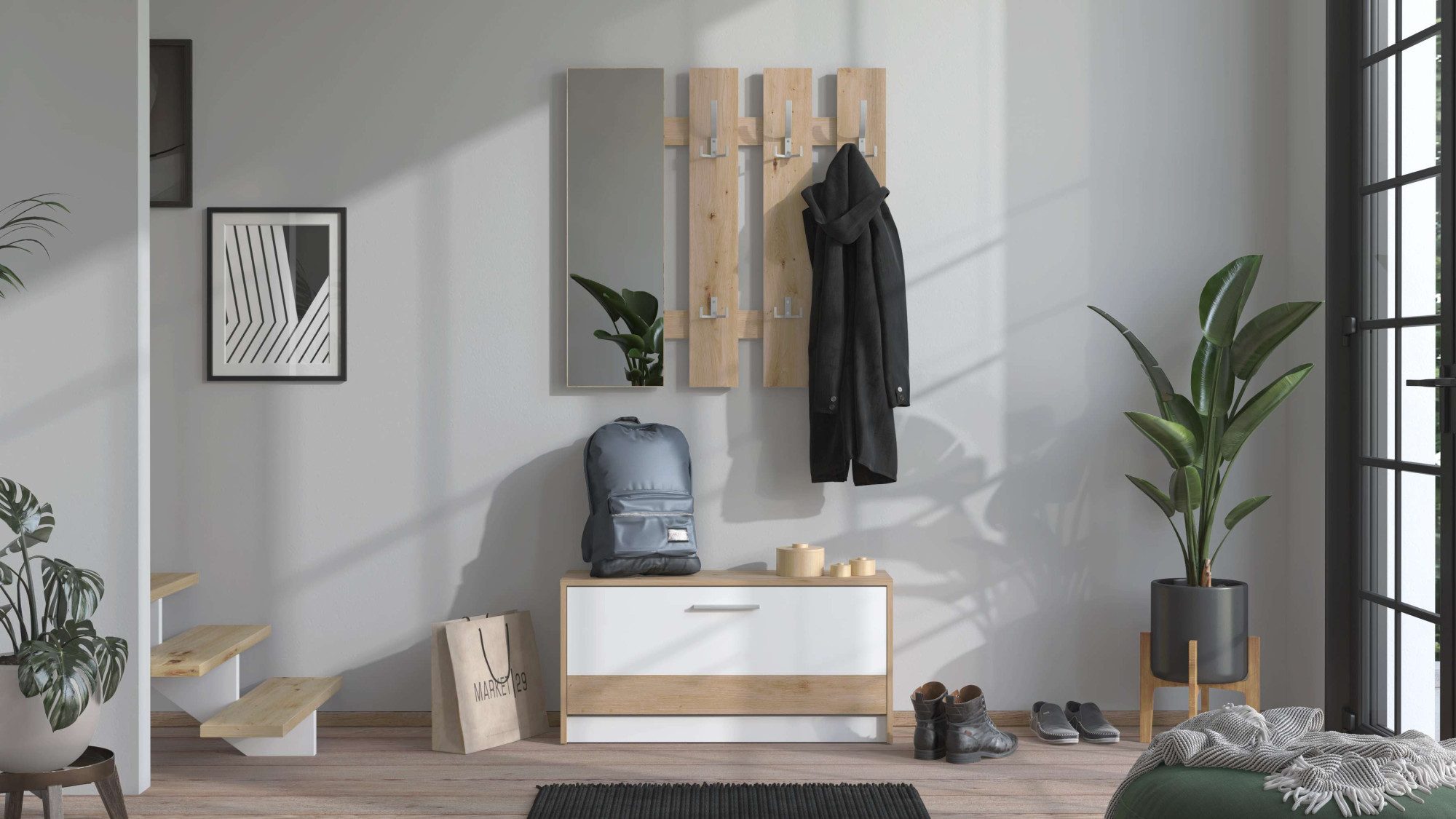 INOSIGN Garderoben-Set "Rimini, Set 2tlg" 2 Stk. tlg. bestehend aus Gardero günstig online kaufen
