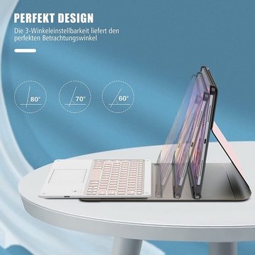 IVSO Tastatur mit Touchpad für iPad Pro 12.9, kabellose beleuchtete Tablet-Tastatur