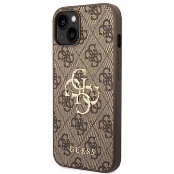 Guess Handyhülle Guess Big Metal Logo Collection Apple iPhone 14 Plus Hard Case Cover Schutzhülle Braun