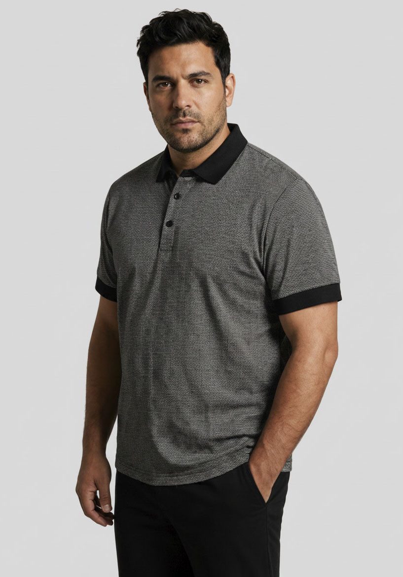 Man's World Plus Poloshirt auch in Grosse Größen bis Gr. 7XL Ärmel-Fit Regular Fit, Kurzarm, mit Seitenschlitzen, gemustert