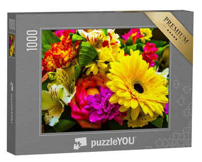 puzzleYOU Puzzle Blumenstrauß aus Sommerblumen, 1000 Puzzleteile, puzzleYOU-Kollektionen Flora, Leicht, Blumen, 500 Teile, 2000 Teile