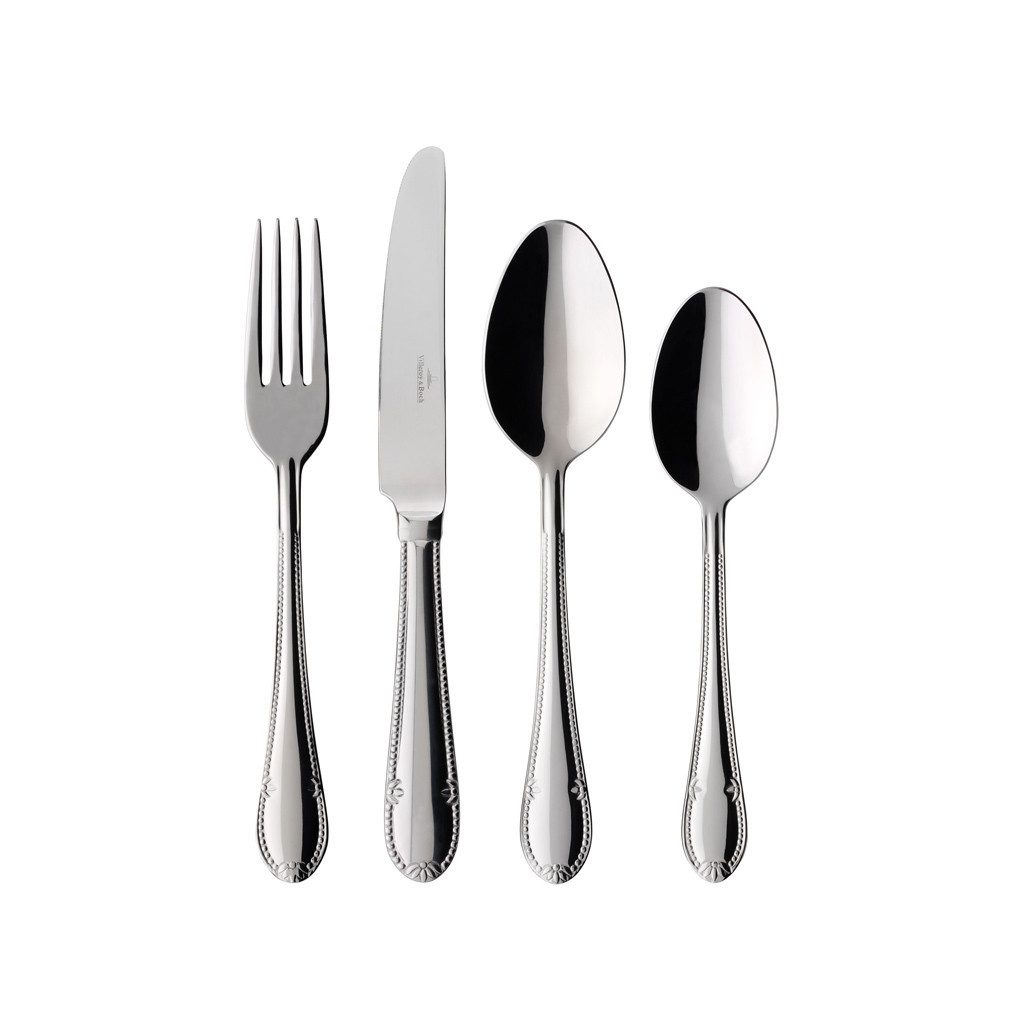 Villeroy & Boch Besteck-Set Mademoiselle Tafelbesteck 24-teilig für 6 Personen (24-tlg), 6 Personen, Edelstahl, Edelstahl, 24 Stck, spülmaschinenfest