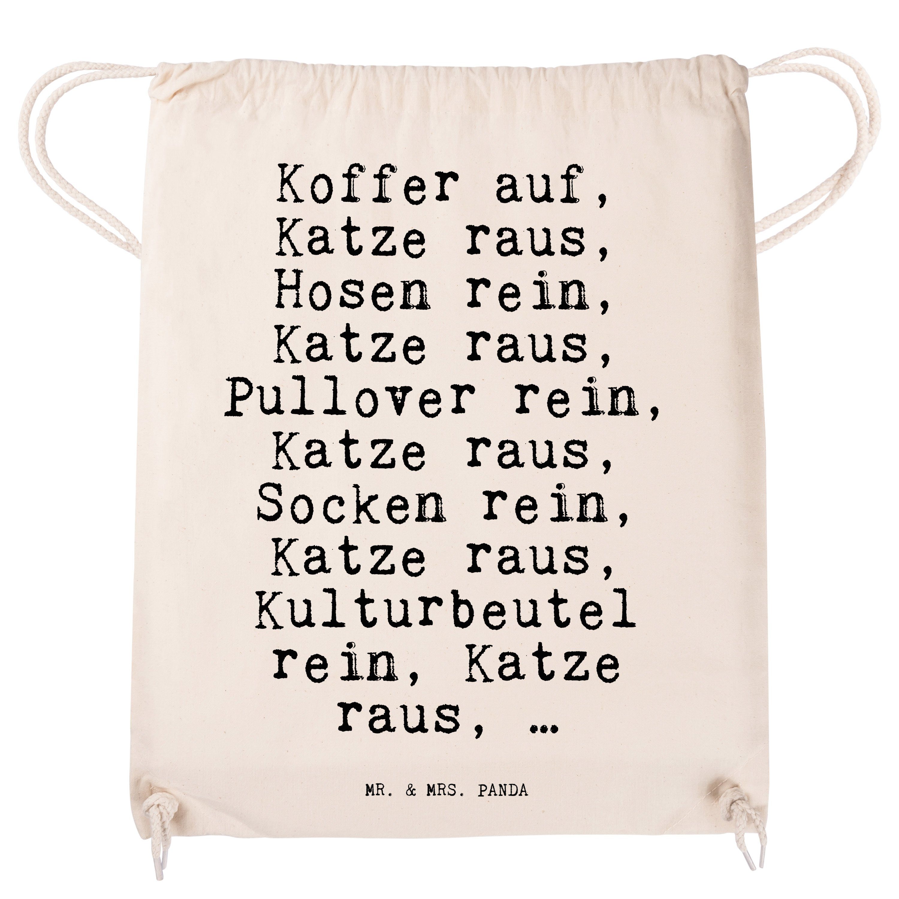 Mr. & Sporttasche Katze Stoffb Koffer - (1-tlg) Geschenk, Transparent raus,... auf, Panda - Herrchen, Mrs