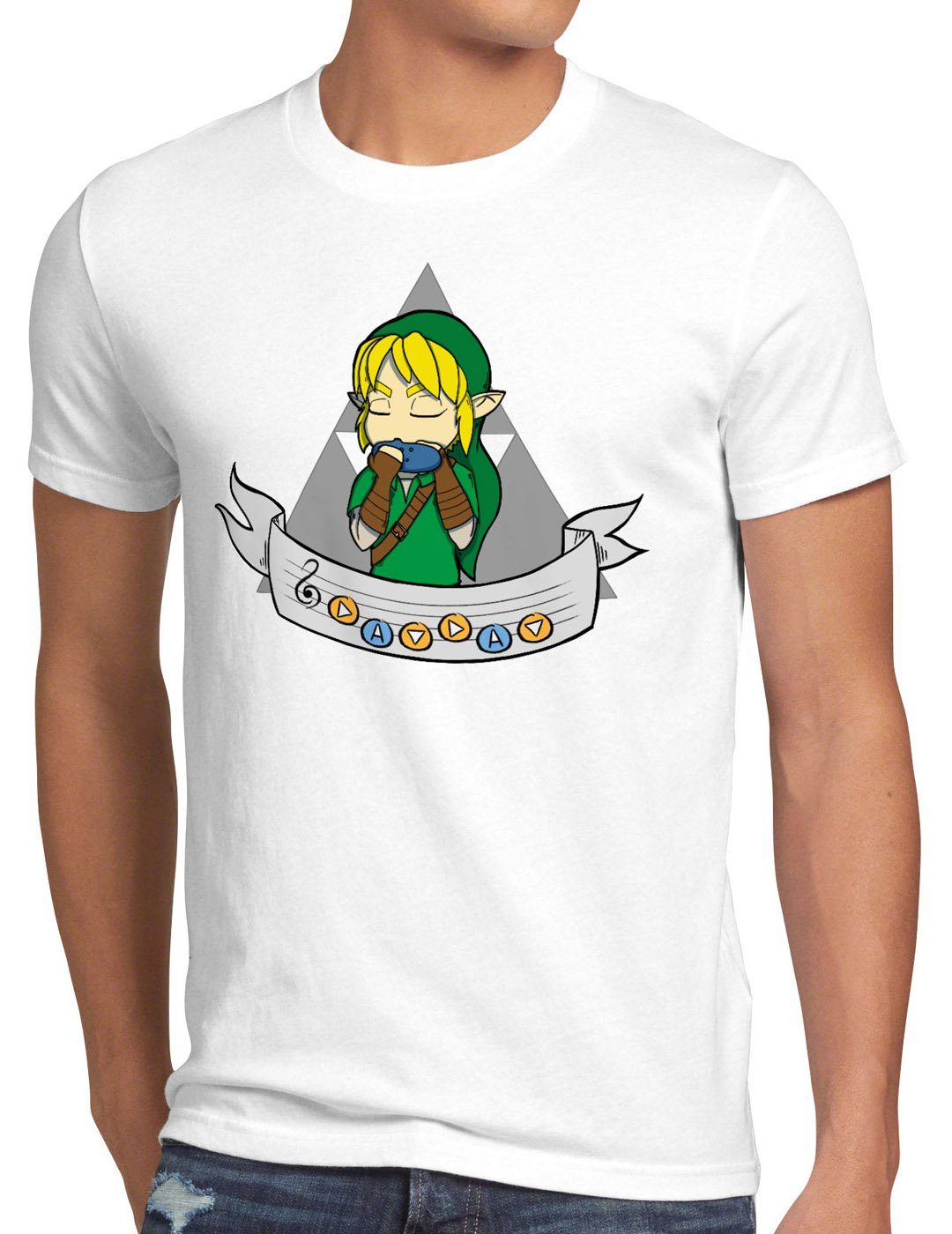 style3 Print-Shirt Time Herren T-Shirt of link ocarina weiß Song hyrule