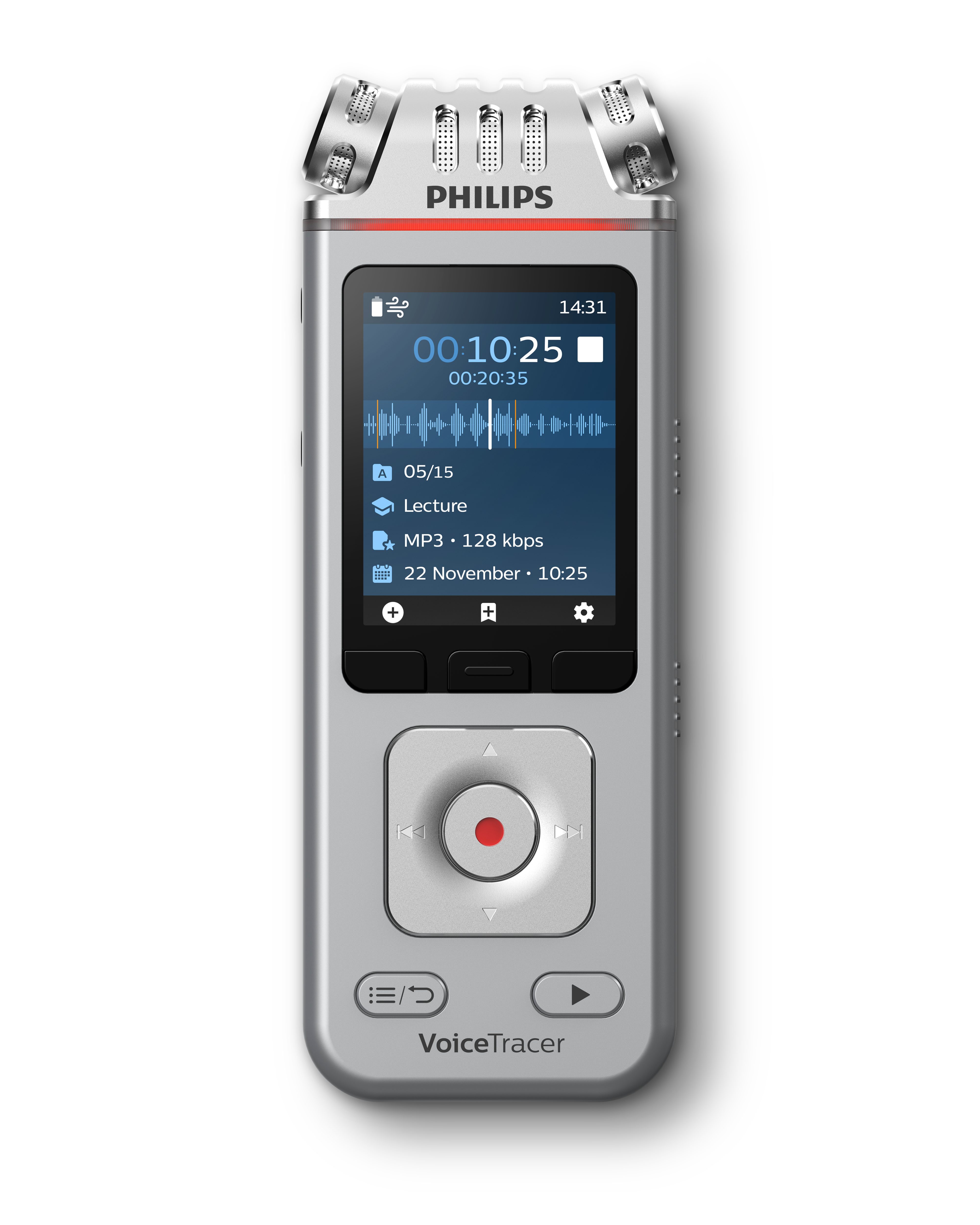 Philips DVT4110 Audiorecorder Digitales Diktiergerät (8GB, Clearvoice Technologie, WIFI, App Steuerung und Datentransfer) – Bild 2 von 5