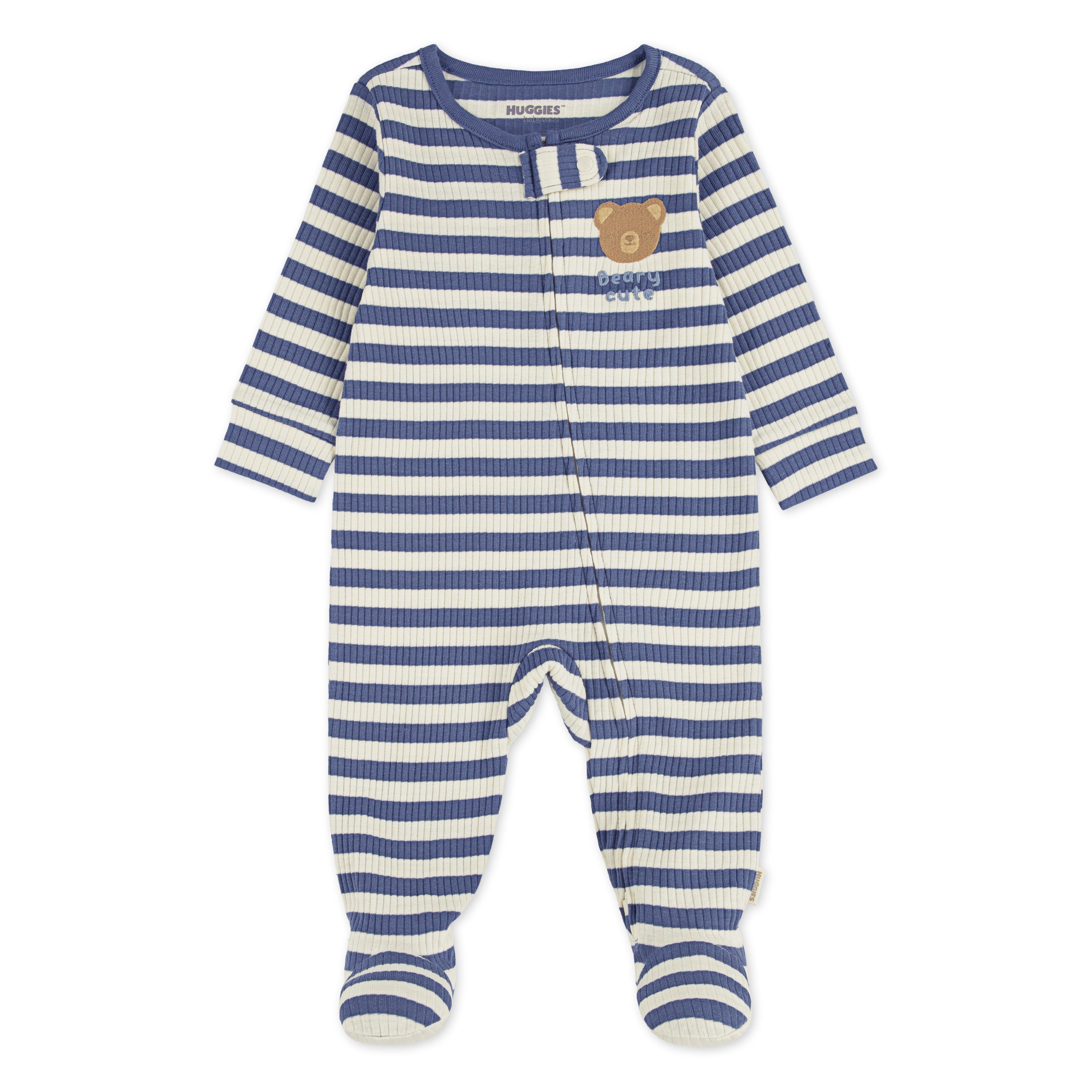 HUGGIES babywear Schlafoverall HUGB FOOTED COVERALL mit süßer Bärchenstickerei